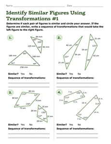 Identify Similar Figures Using Transformations #1