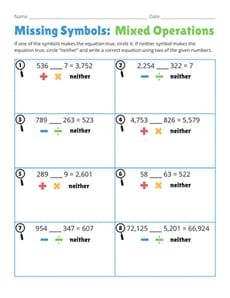 Missing Symbols: Mixed Operations