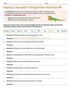 Express Yourself! Interjection Practice #3