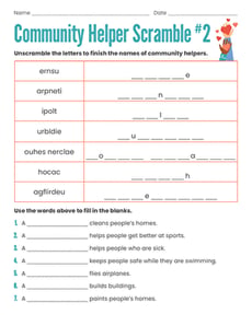 Community Helper Scramble #2
