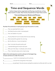 Time and Sequence Words Practice