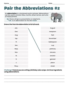 Pair the Abbreviations #2