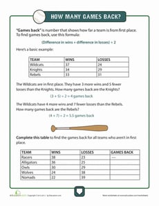 Baseball Math: Games Back
