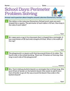 School Days: Perimeter Problem Solving