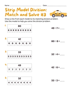Strip Model Division: Match and Solve #3