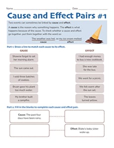 Cause and Effect Pairs #1