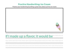 Practice Handwriting: Ice Cream