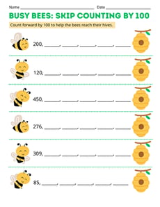Busy Bees: Skip Counting by 100