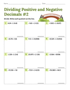 Dividing Positive and Negative Decimals #2