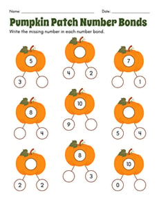 Pumpkin Patch Number Bonds