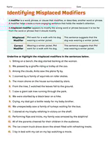 Identifying Misplaced Modifiers 