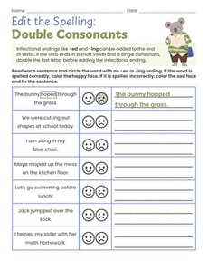 Edit the Spelling: Double Consonants