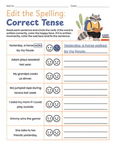 Edit the Spelling: Correct Tense