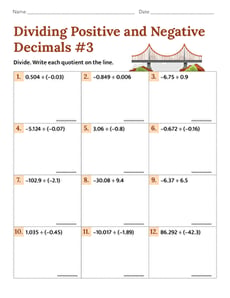Dividing Positive and Negative Decimals #3