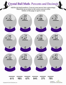 Crystal Ball Decimal Practice