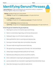 Identifying Gerund Phrases