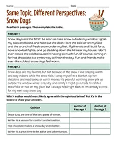 Same Topic, Different Perspectives: Snow Days