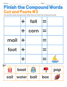 Finish the Compound Words: Cut and Paste #3