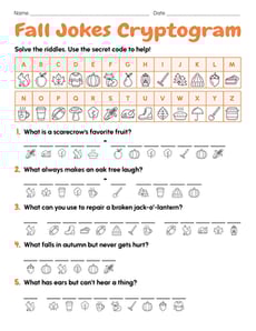 Fall Jokes Cryptogram