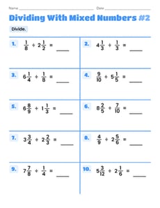 Dividing With Mixed Numbers #2