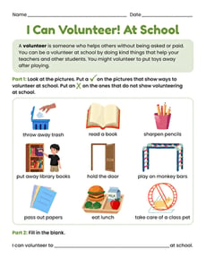 I Can Volunteer! At School