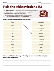 Pair the Abbreviations #3