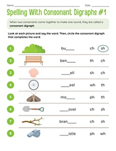 Spelling With Consonant Digraphs #1