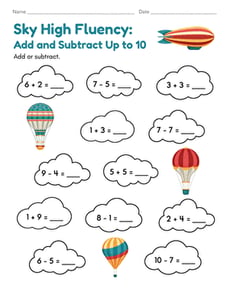 Sky High Fluency: Add and Subtract to 10