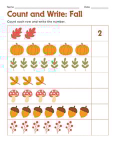 Count and Write: Fall