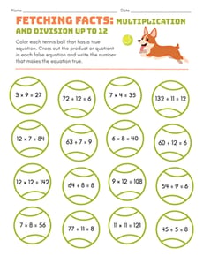 Fetching Facts: Multiplication and Division Up to 12