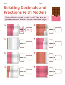 Relating Decimals and Fractions With Models