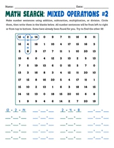 Math Search: Mixed Operations #2