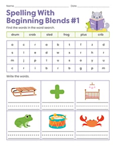 Spelling With Beginning Blends #1