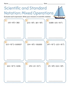 Scientific and Standard Notation: Mixed Operations