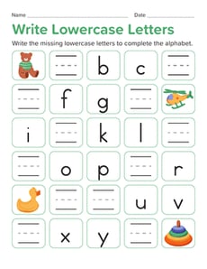 Write Lowercase Letters