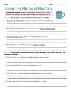 Wintertime Misplaced Modifiers