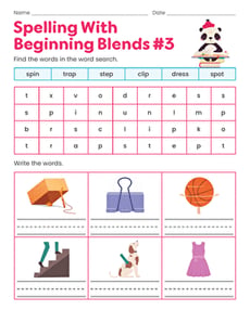 Spelling With Beginning Blends #3