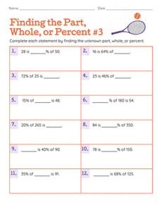 Finding the Part, Whole, or Percent #3