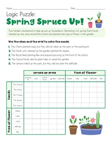 Logic Puzzle: Spring Spruce Up!