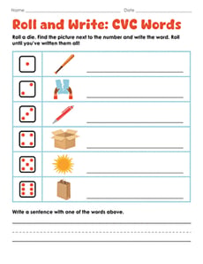 Roll and Write: CVC Words