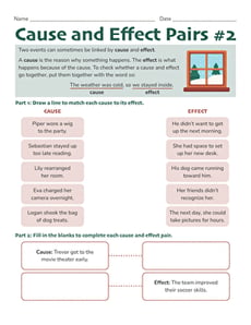 Cause and Effect Pairs #2