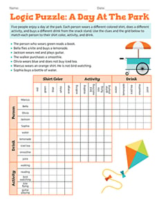 Logic Puzzle: A Day At The Park