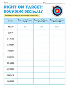 Right on Target: Rounding Decimals