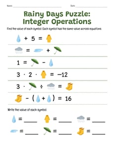 Rainy Days Puzzle: Integer Operations