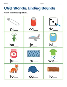 CVC Words: Ending Sounds