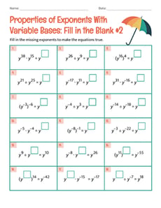 Properties of Exponents With Variable Bases: Fill in the Blank #2