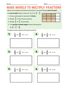 Make Models to Multiply Fractions