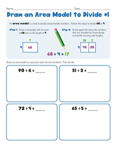 Draw an Area Model to Divide #1