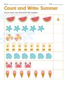 Count and Write: Summer