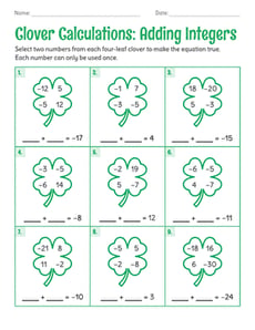 Clover Calculations: Adding Integers